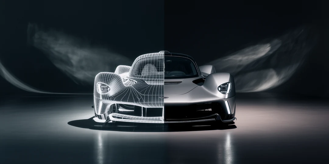 Close-up of the front end of an orange Lamborghini hypercar, highlighting the headlight, hood, and part of the emblem.